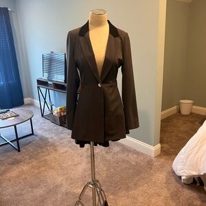 VENUS Gray/Black Blazer Sleek Suit Jacket